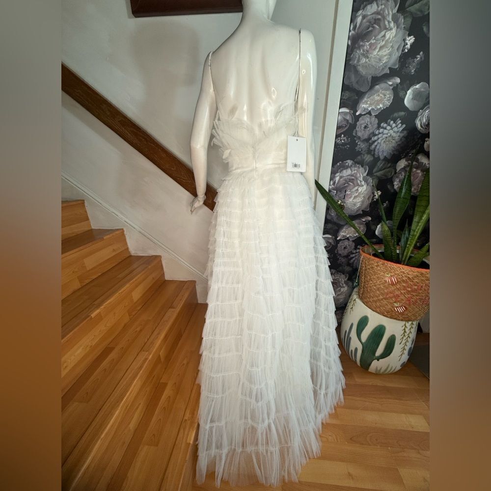 Anthropologie Mac Duggal Kylie Strapless Ruffle Wedding Gown/ size 6 - Picture 10 of 11